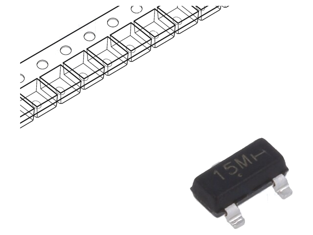 Diode: TVS netwerk; 16,7V; 10A; 300W; dubbel,gezamenlijke anode Diode: TVS netwerk; 16,7V; 10A; 300W; dubbel,gezamenlijke anode